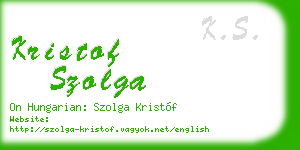 kristof szolga business card